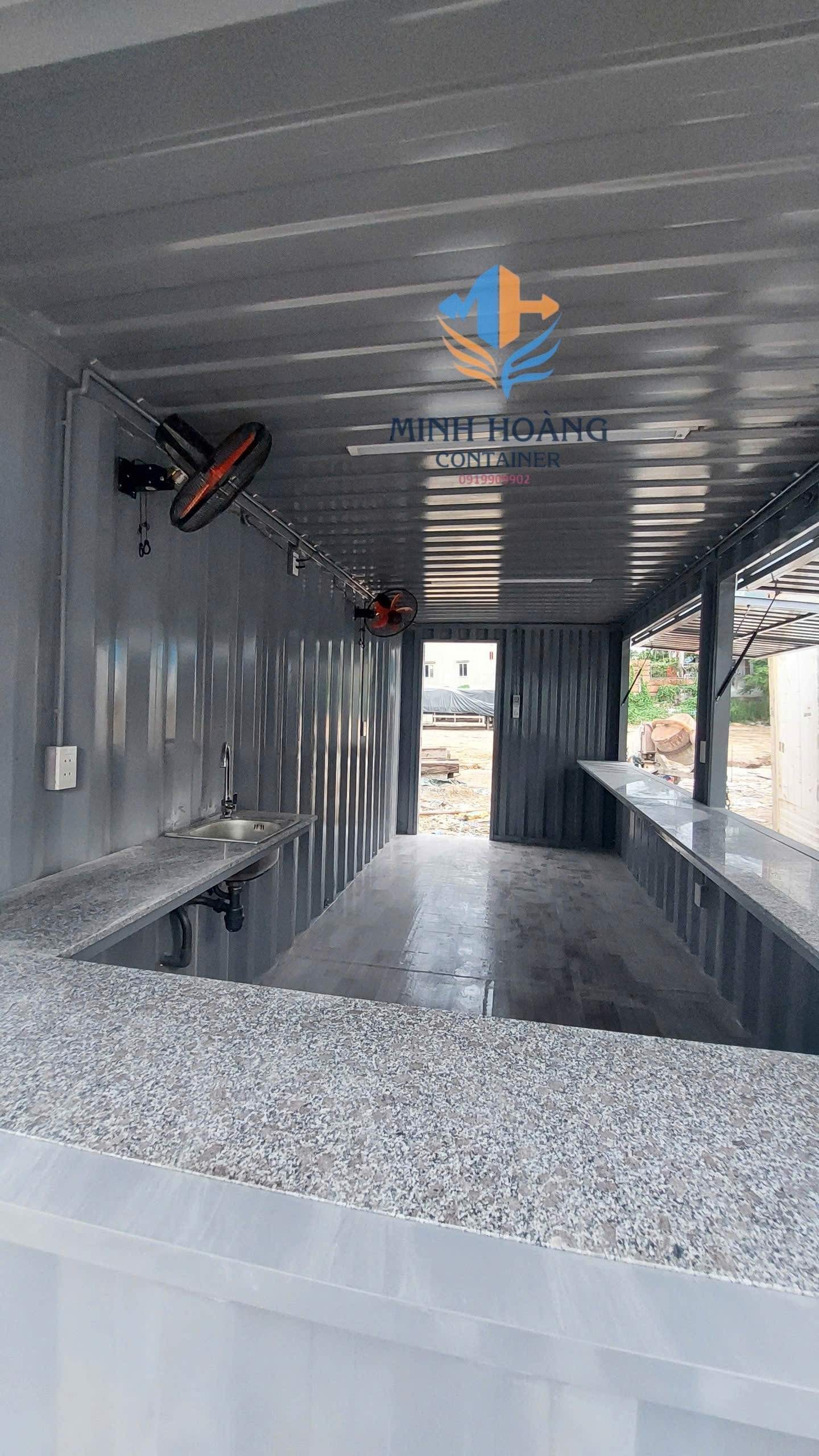 Container cafe 20 feet xám